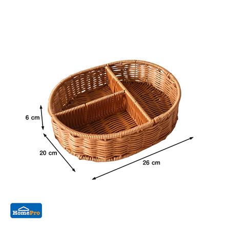 ตะกร้าหวายเทียมทรงรี 3 ช่อง KECH 26x20x6 ซม._6
