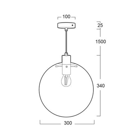 ไฟช่อ L&E 01-02787 สีดำ/ใส 1 หัว_3