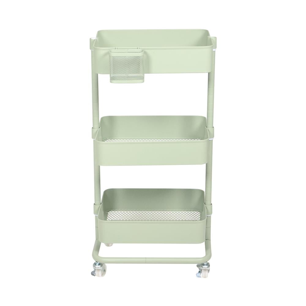 ชั้นวางของ 3 ชั้น มีล้อ STACKO WENDY 41.2x32.7x81 ซม. สีเขียว