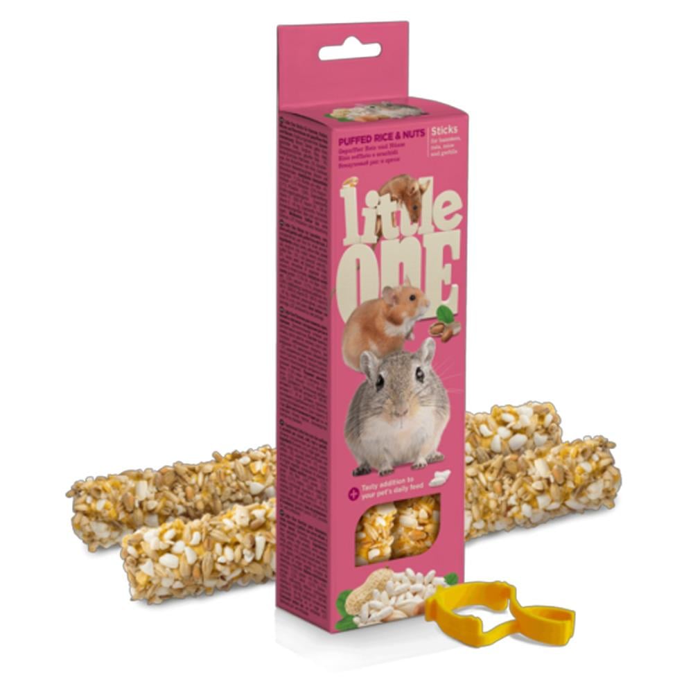 ขนมหนูแฮมเตอร์และหนู ชนิดแท่ง LITTLE ONE STICKS PUFFED RICE AND NUTS 110 ก.