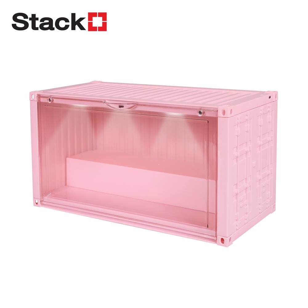 กล่องจัดเก็บโมเดล มีไฟ STACKO PLAY 35.5x19x17.5 ซม. สีชมพู_0