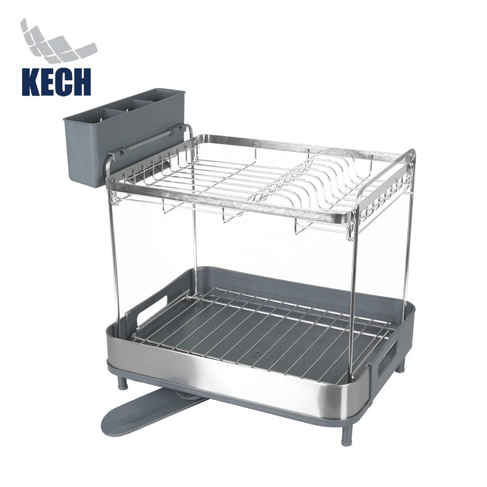 ชั้นคว่ำจานและแก้วสเตนเลส 2 ชั้น KECH METAL_1