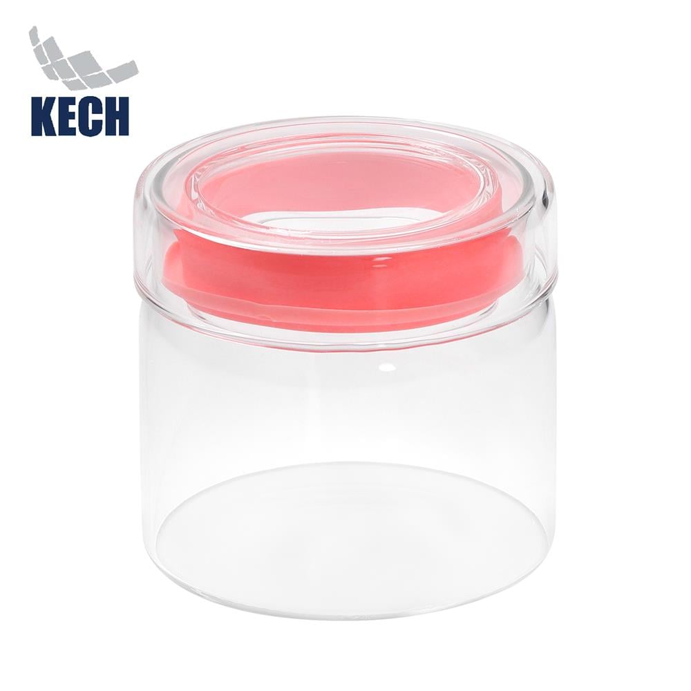 ขวดโหลแก้วฝาดึง KECH MILK 0.5 ลิตร สีชมพู_1