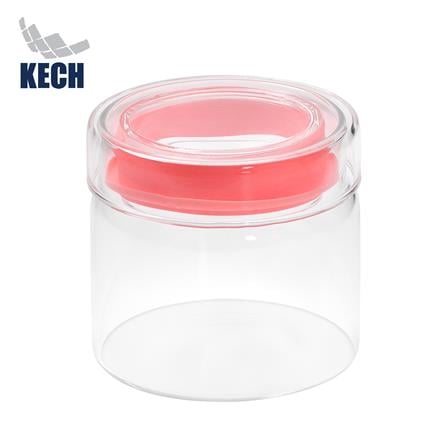 ขวดโหลแก้วฝาดึง KECH MILK 0.5 ลิตร สีชมพู_0