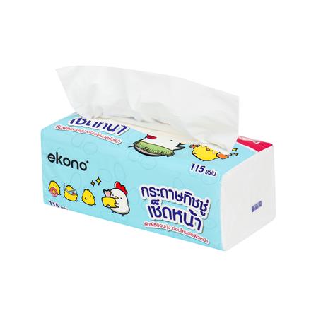 กระดาษเช็ดหน้า EKONO 3 ชั้น 115 แผ่น แพ็ค 3+1_2