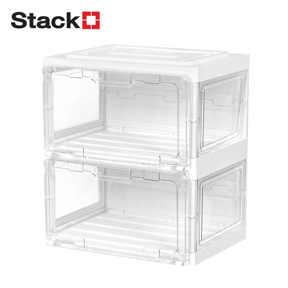 กล่องรองเท้า 2 ช่อง มีไฟ STACKO LAMUZ 38.5x29.5x43 ซม. สีขาว/ใส_0