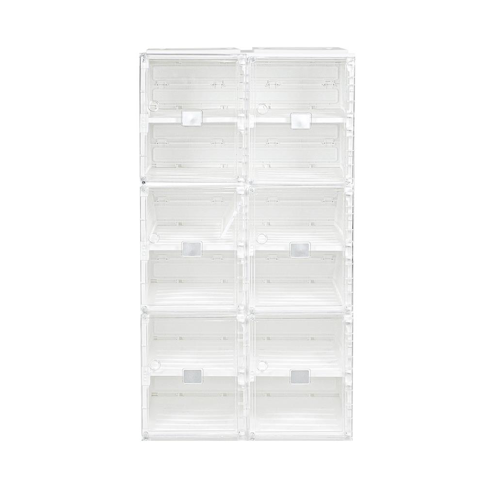 กล่องรองเท้า 12 ช่อง STACKO CLAIRE 53x34x99 ซม. สีขาว/ใส