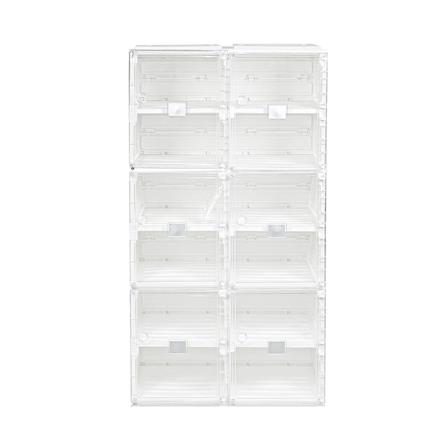 กล่องรองเท้า 12 ช่อง STACKO CLAIRE 53x34x99 ซม. สีขาว/ใส_2