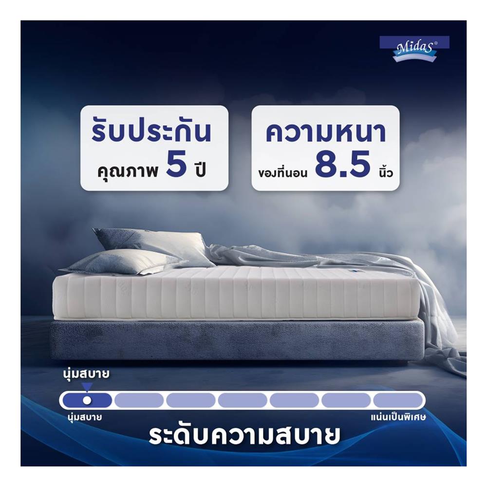 ที่นอน 6 ฟุต MIDAS FREEDOM X พร้อมหมอนหนุน 2 ใบ