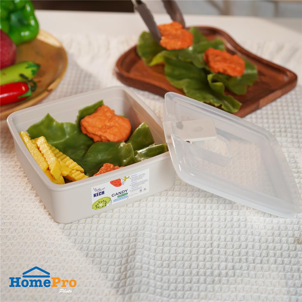 กล่องอาหาร 0.55 ลิตร KECH CANDY 9711 สีเบจ