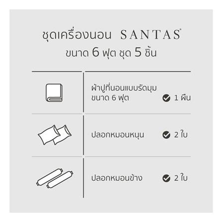 ชุดผ้าปูที่นอน 6 ฟุต 5 ชิ้น SANTAS GLLEAM BI_6