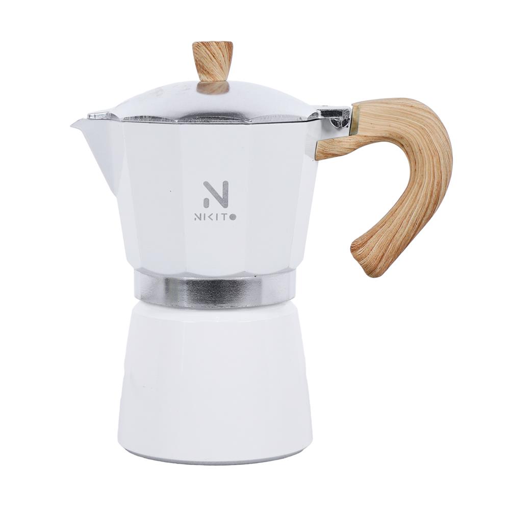 หม้อต้มกาแฟ NIKITO 6 CUPS สีครีม_0