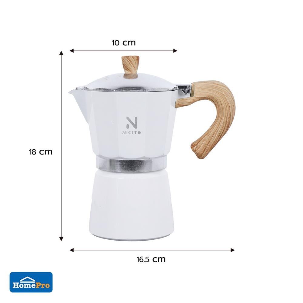 หม้อต้มกาแฟ NIKITO 6 CUPS สีครีม