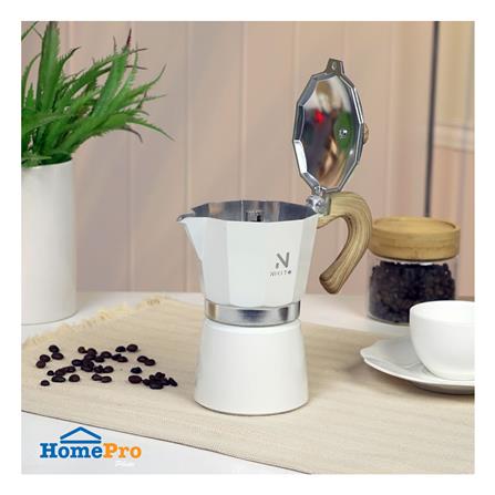 หม้อต้มกาแฟ NIKITO 6 CUPS สีครีม_4