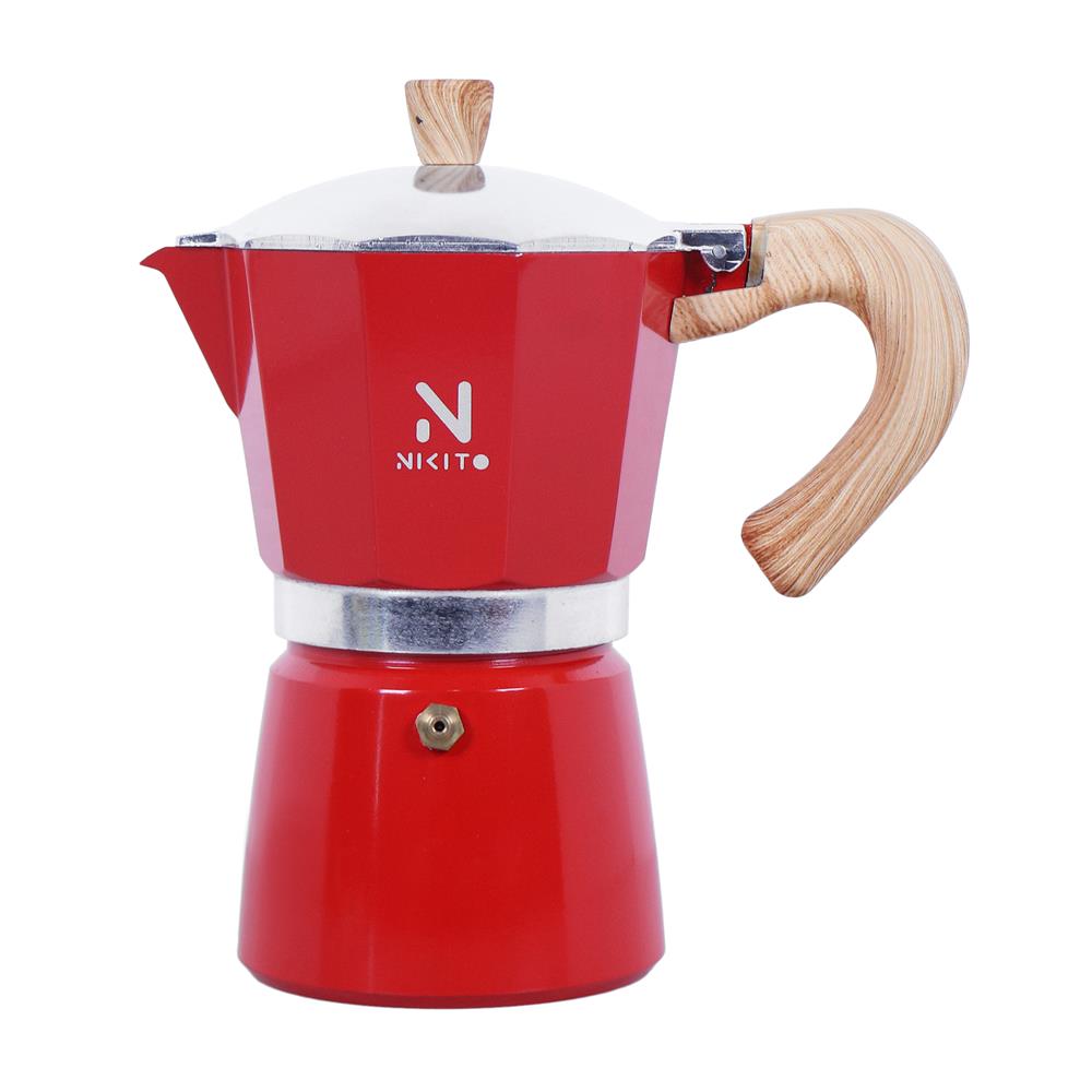 หม้อต้มกาแฟ NIKITO 6 CUPS สีแดง_0