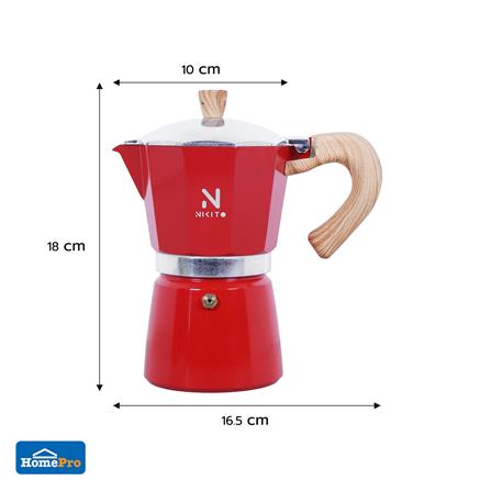 หม้อต้มกาแฟ NIKITO 6 CUPS สีแดง_7