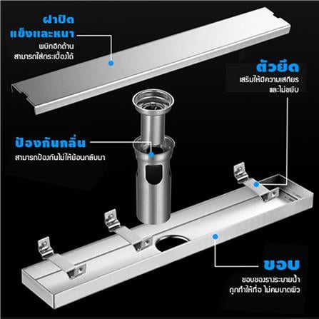 รางน้ำทิ้ง CASSA CL0186 40 ซม. สีเงิน_2