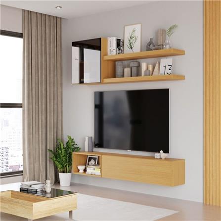 ชุดตู้วางทีวี SB BUILT IN WISEST 59060898 150 ซม. สี MONACO OAK_2