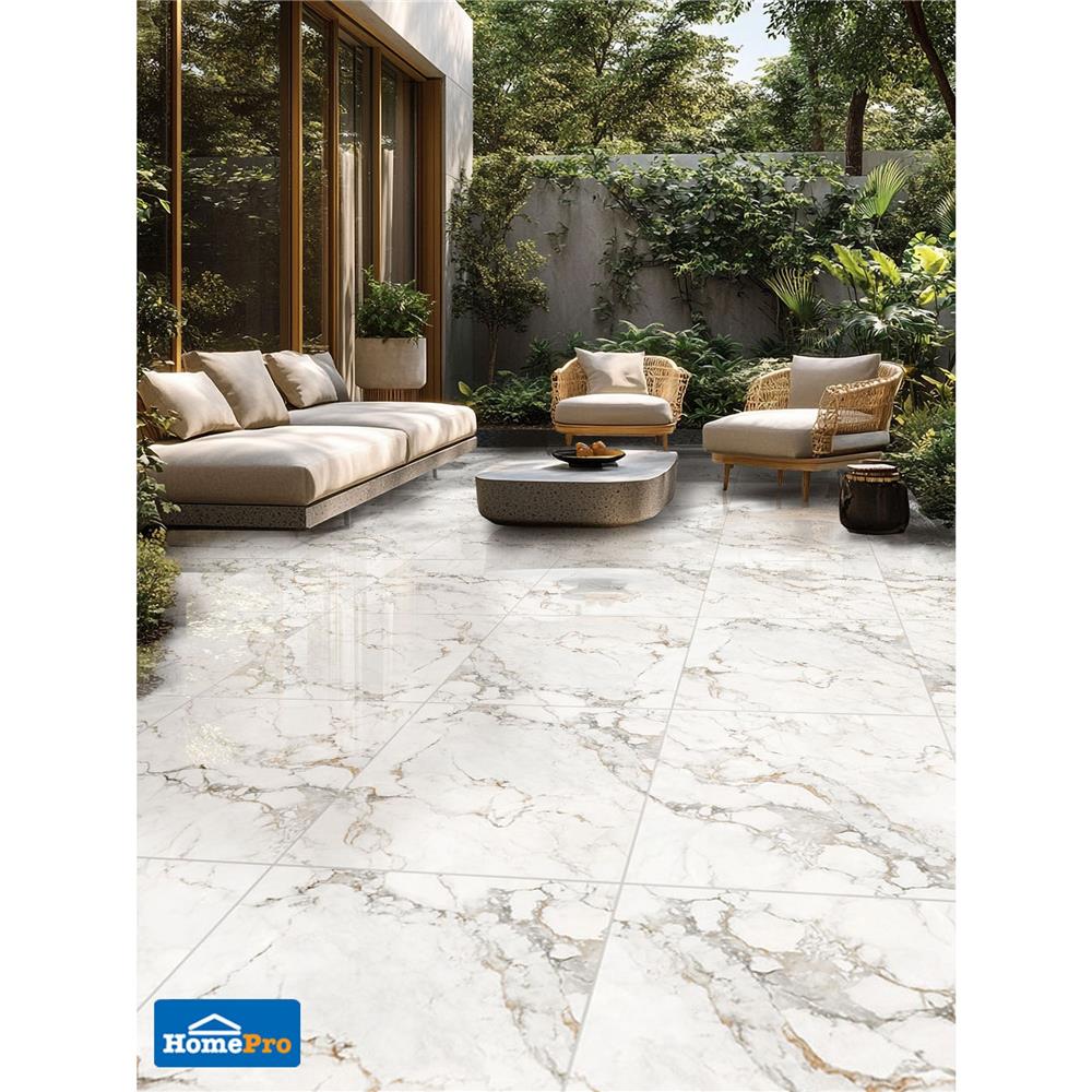 กระเบื้องพื้นพอร์ซเลน 60x60 ซม. TARA ลาเดลล์ ไวท์ A 1.44 ตร.ม.