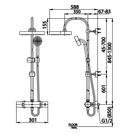 ฝักบัว RAIN SHOWER ผสม COTTO CT3014ZH016_1
