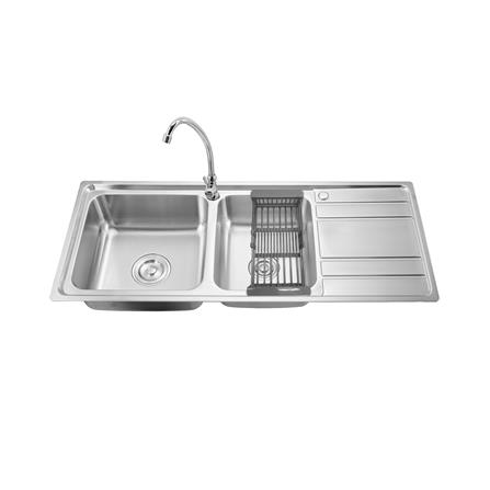 ซิงค์ฝัง 2 หลุม 1 ที่พัก LUCKY FLAME BIS-1258(SP) สีเงิน_0