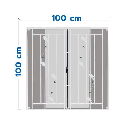 หน้าต่างบานเลื่อน อะลูมิเนียม มุ้ง เหล็กดัด MHOLARN ลาย BIRD 100X100 ซม. หนา 8.5 ซม. สีขาว_0