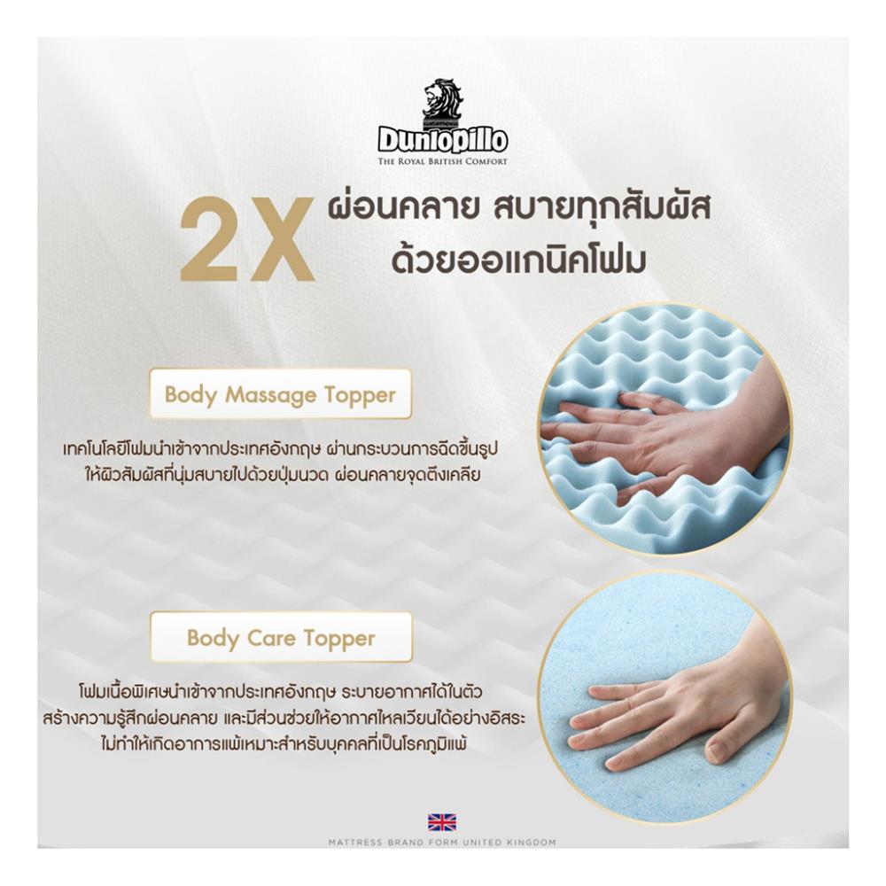 ที่นอน 5 ฟุต DUNLOPILLO BAMBURGH พร้อมหมอนหนุน 2 ชิ้น