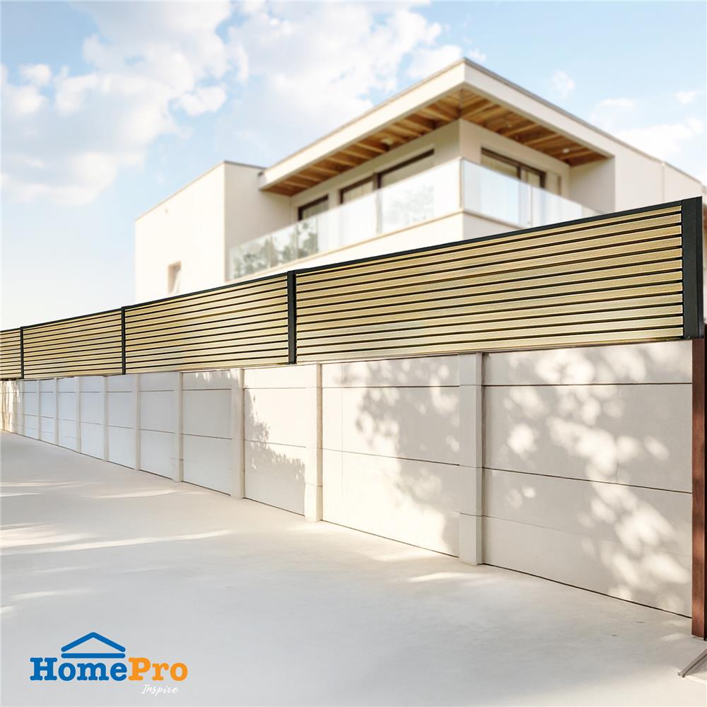 รั้วบังตาทึบ SET-B SUNSHIELD 0.6x2 ม. สีโอ๊ค