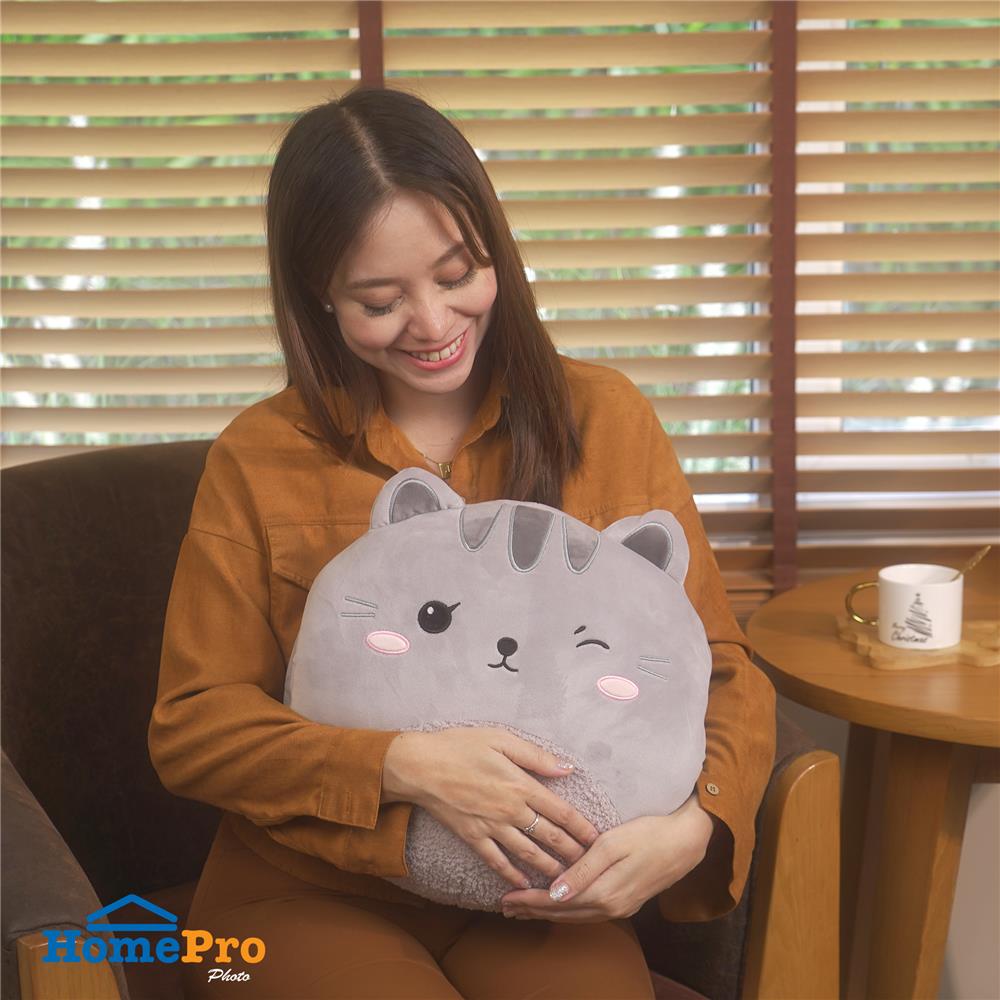 หมอนอิง HOME LIVING STYLE G-SALID CAT 14X14 นิ้ว สีเทา