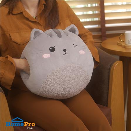 หมอนอิง HOME LIVING STYLE G-SALID CAT 14X14 นิ้ว สีเทา_7