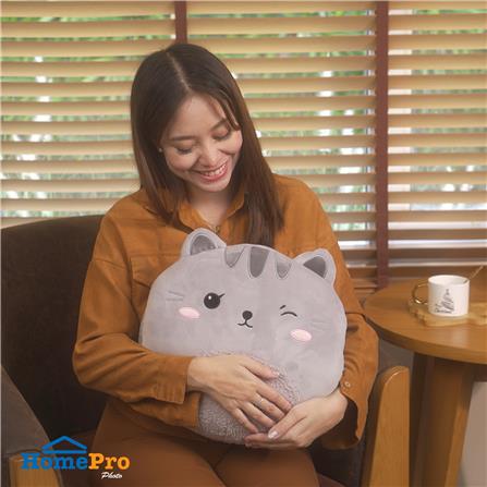 หมอนอิง HOME LIVING STYLE G-SALID CAT 14X14 นิ้ว สีเทา_8