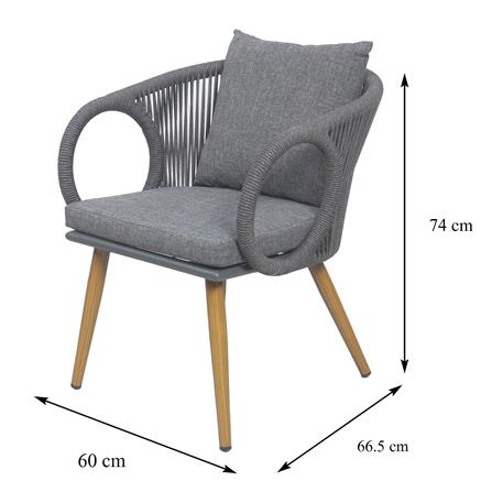 ชุดสนาม 2 ที่นั่ง BENETTA BENNETT สีเทาเข้ม_8