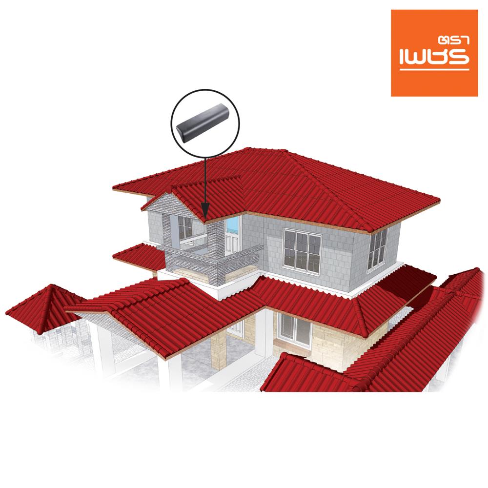 ครอบปิดชาย ลอนคู่ ตราเพชร 20x58 ซม. สีไอรอนเกรย์