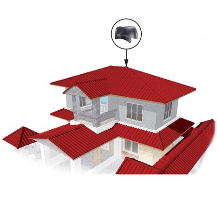 สันโค้ง 3 ทาง Y ลอนคู่ ตราเพชร 44x41 ซม. สีไอรอนเกรย์_2