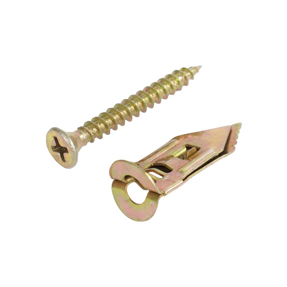 พุ๊กยิปซั่มปีกผีเสื้อ+สกรู DEXZON 12x30 มม. (แพ็ก 10 ชิ้น)