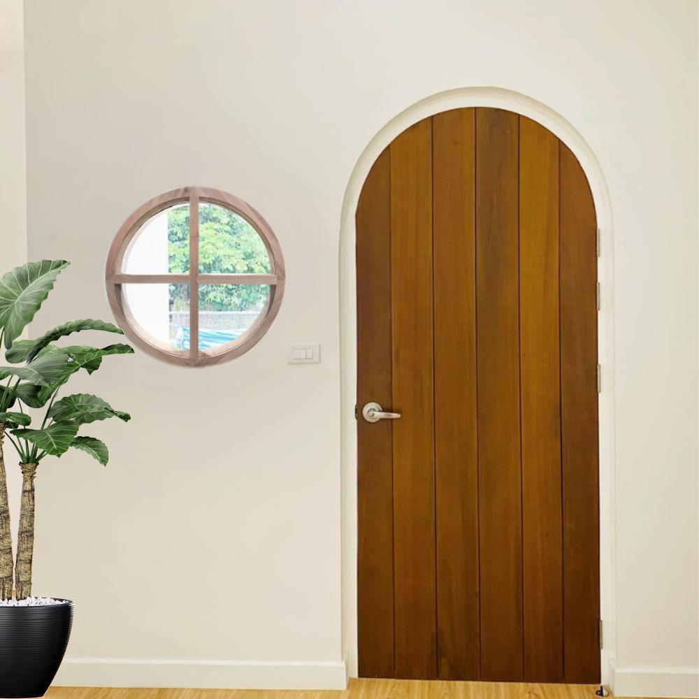 วงกบหน้าต่างโค้ง ไม้เนื้อแข็ง N999 MM04 80x80 ซม. สีธรรมชาติ