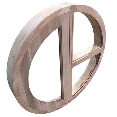 วงกบหน้าต่างโค้ง ไม้เนื้อแข็ง N999 MM03-O 80x80 ซม. สีธรรมชาติ_1