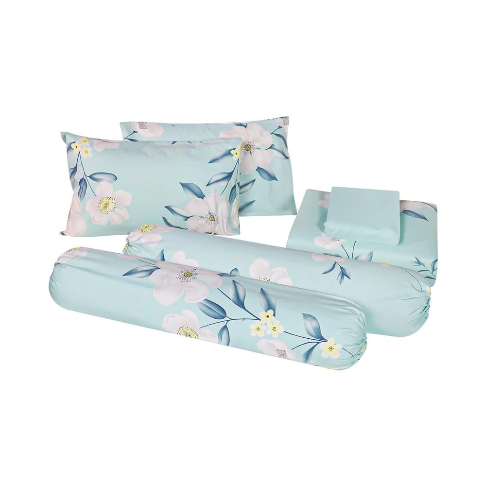 ชุดผ้าปูที่นอน 6 ฟุต 6 ชิ้น HOME LIVING STYLE FRESCO สีฟ้า