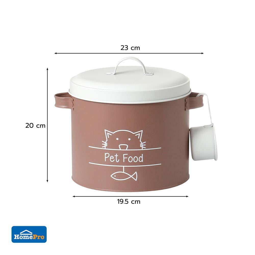 ขวดโหลกลมฝาดึง KECH PET FOOD 3.5 ลิตร สีน้ำตาล
