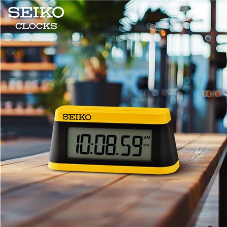 นาฬิกาดิจิทัล SEIKO CLOCKS QHL091Y 5.1X2.3 นิ้ว สีเหลือง/ดำ_2
