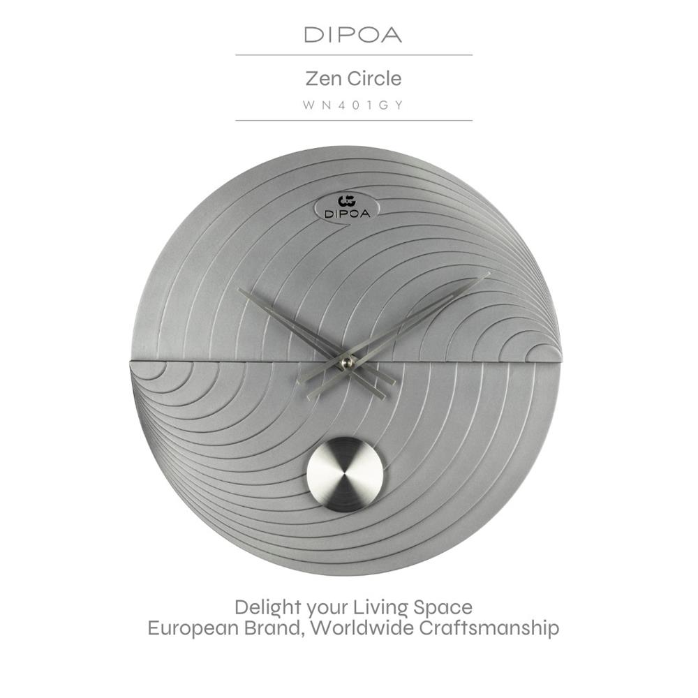 นาฬิกาแขวน DIPOA WN401GY 13 นิ้ว สีเทา