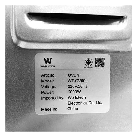 เตาอบเล็กแมนนวล WORLDTECH WT-OV60L สีดำ_10