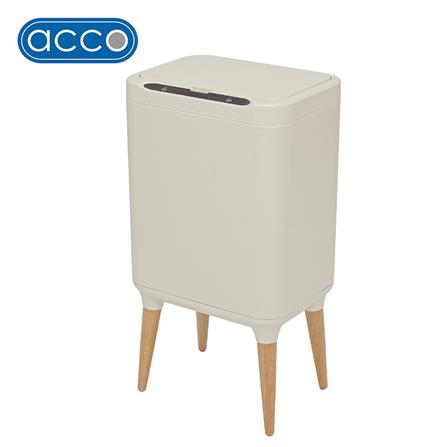 ถังขยะอัจฉริยะพร้อมขาไม้ ACCO 9 ลิตร สีครีม_1