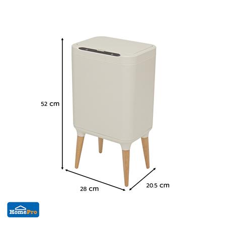 ถังขยะอัจฉริยะพร้อมขาไม้ ACCO 9 ลิตร สีครีม_7