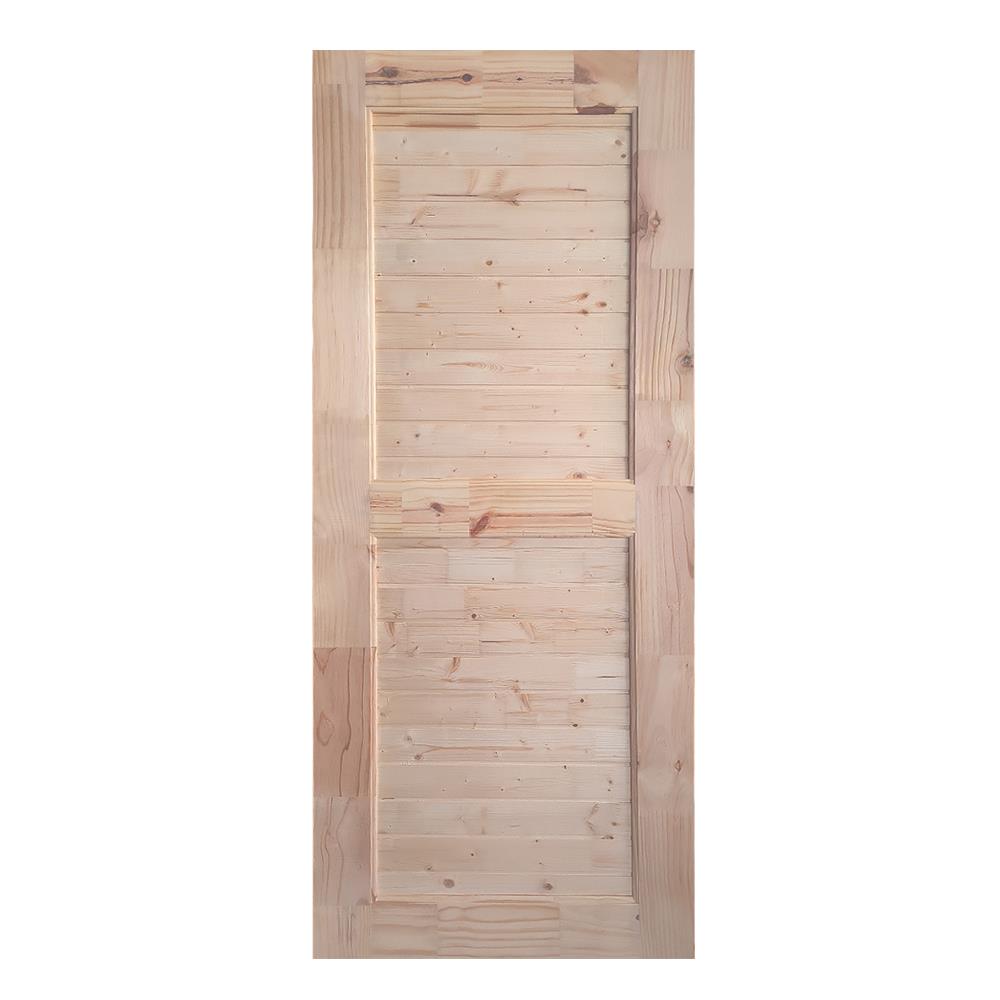 ประตูไม้สนนิวซีแลนด์ ไม่เจาะลูกบิด MODERN DOORS EXPO79 ลวดลาย 80x200 ซม. สีธรรมชาติ