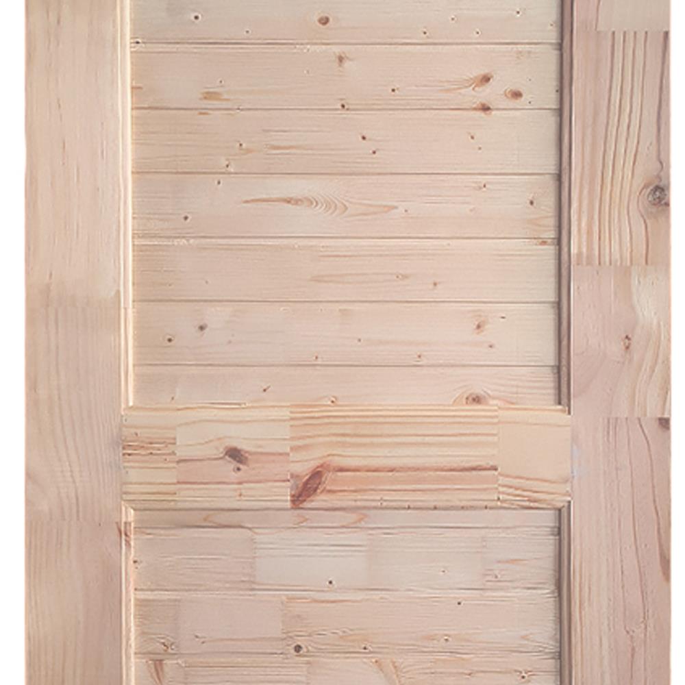 ประตูไม้สนนิวซีแลนด์ ไม่เจาะลูกบิด MODERN DOORS EXPO79 ลวดลาย 80x200 ซม. สีธรรมชาติ