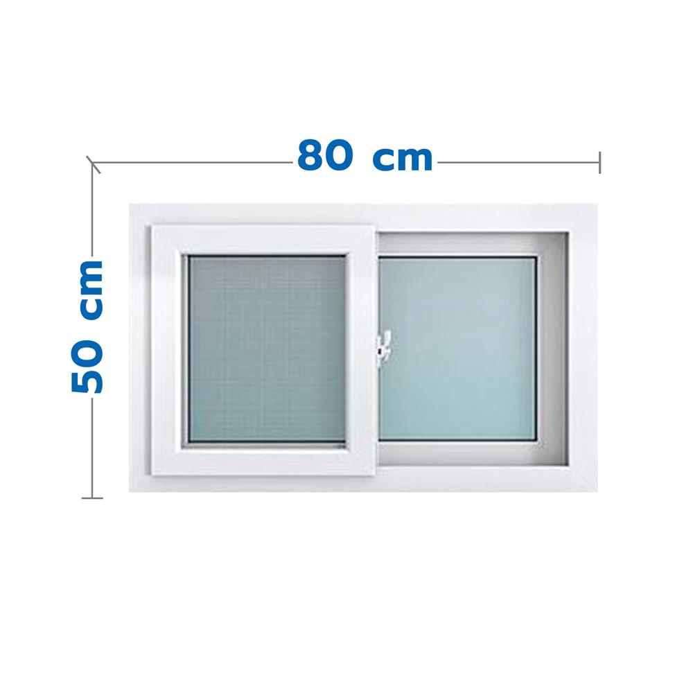 หน้าต่างบานเลื่อน อะลูมิเนียม S-S MHOLARN 80x50 ซม. สีขาว