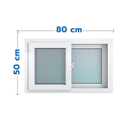 หน้าต่างบานเลื่อน อะลูมิเนียม S-S MHOLARN 80x50 ซม. สีขาว_0