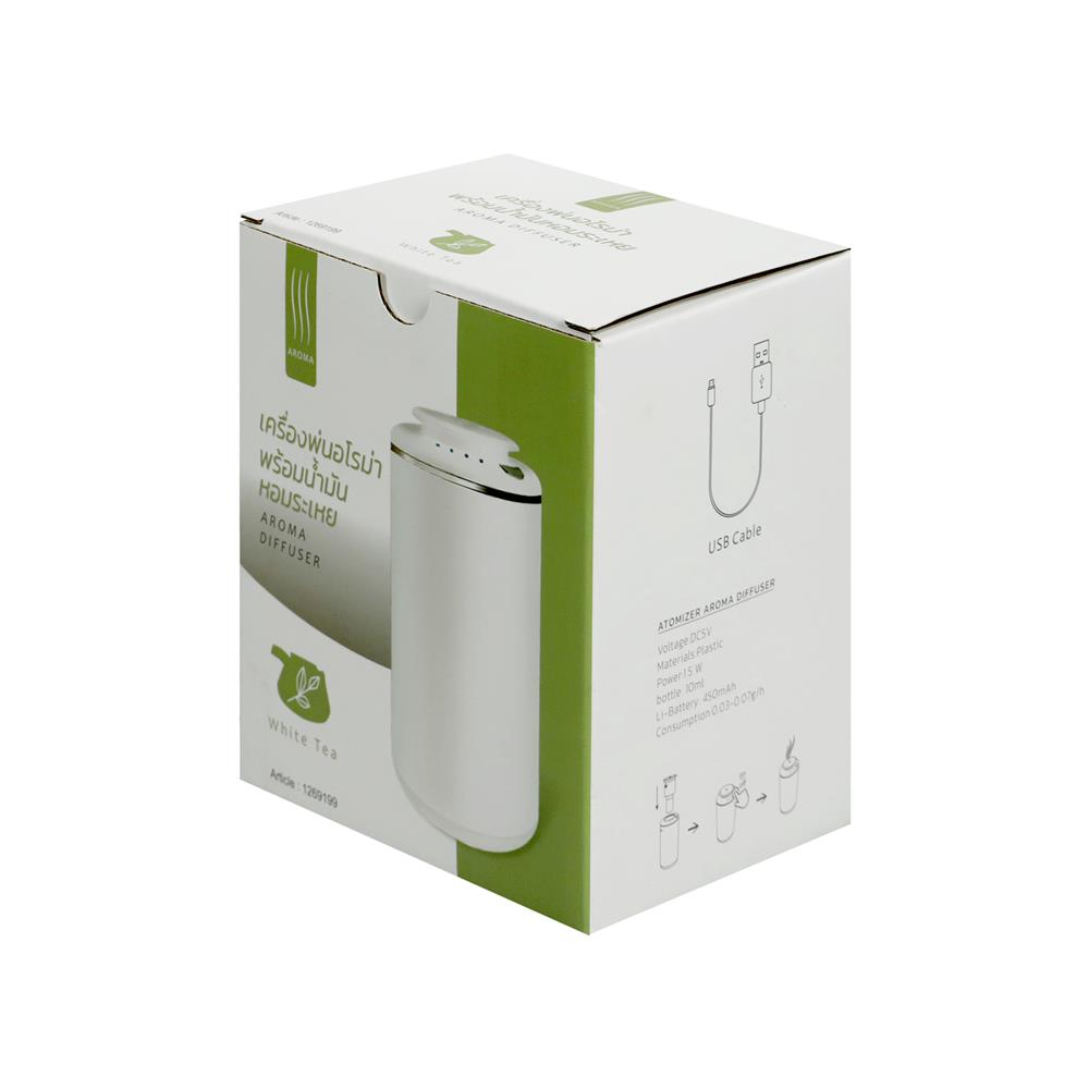ชุดเครื่องพ่นอโรม่า ACCO 10 มล. WHITE TEA สีขาว
