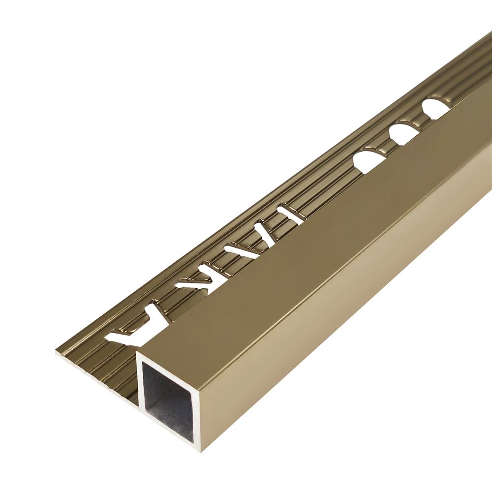 คิ้วอะลูมิเนียมแบบเหลี่ยม TARA 12 มม. 2 ม. สีบรอนซ์-ทอง